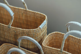 warang wayan ストローかごバッグ 深型 ホワイト