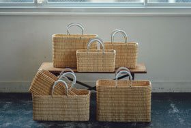 warang wayan ストローかごバッグ 浅型 ホワイト