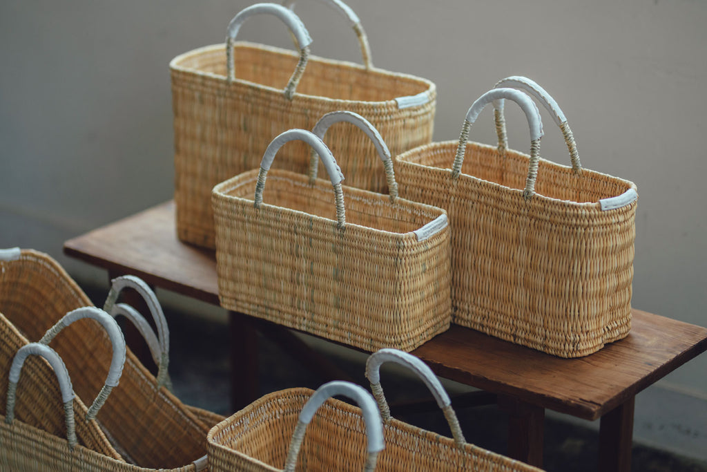 warang wayan ストローかごバッグ 深型 ホワイト