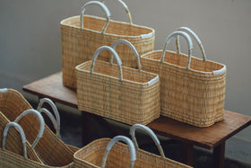 warang wayan ストローかごバッグ 深型 ホワイト