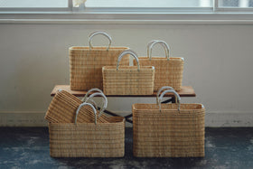 warang wayan ストローかごバッグ 深型 ホワイト