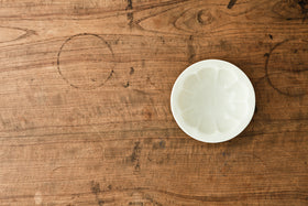 田村文宏 白磁輪花鉢 5寸