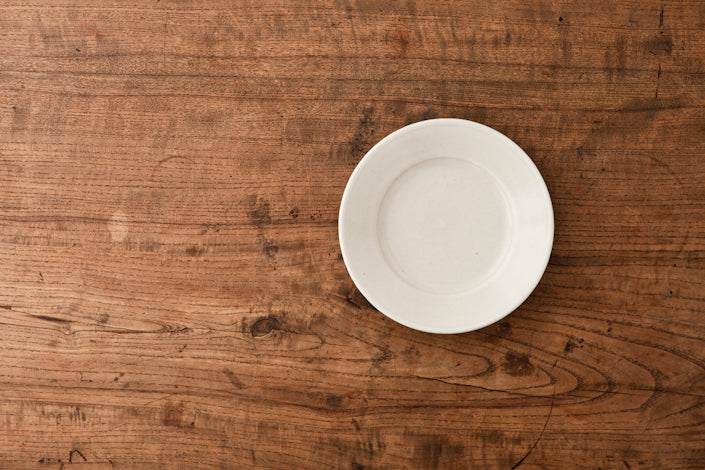 田村文宏 白磁リム皿 5寸