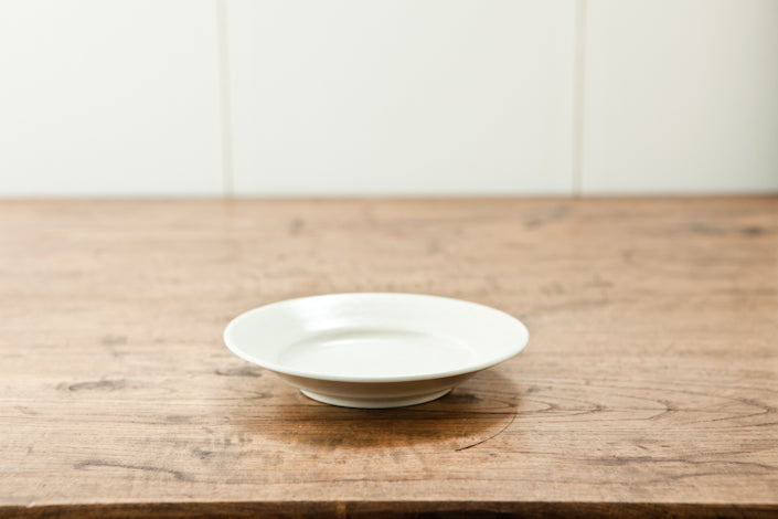 田村文宏 白磁リム皿 5寸