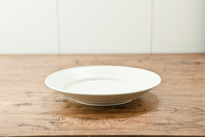 田村文宏 白磁リム皿 8寸