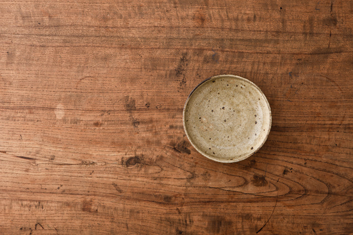 田村文宏 灰釉粉引深皿 4寸