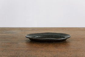 田村文宏 黒釉楕円皿