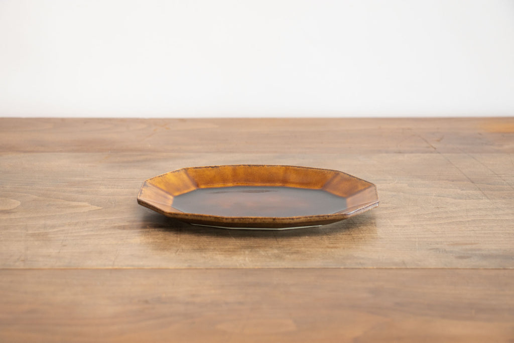 安齋新・厚子 飴釉楕円皿(中)