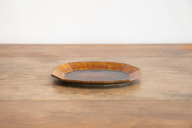 安齋新・厚子 飴釉楕円皿(中)