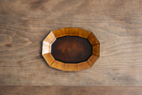 安齋新・厚子 飴釉楕円皿(中)