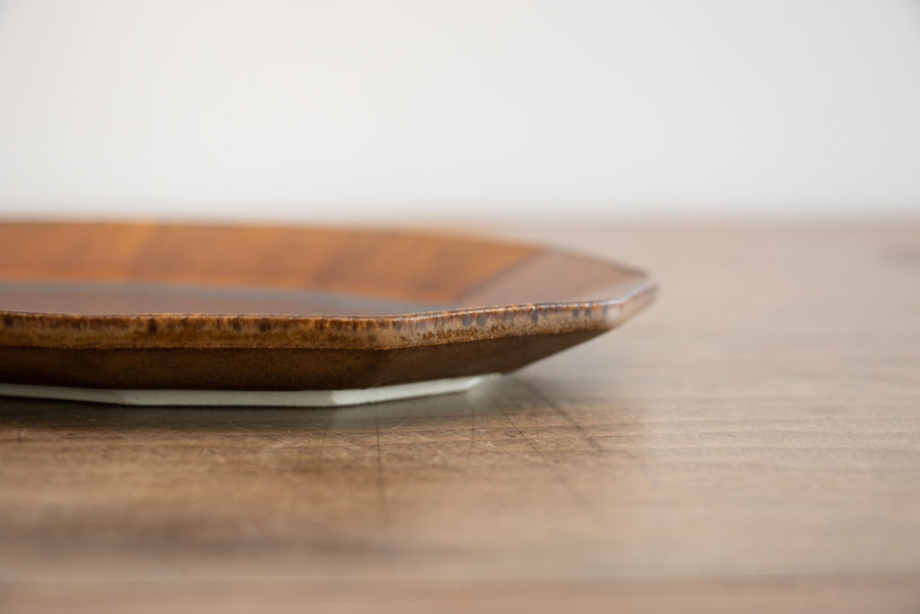 安齋新・厚子 飴釉楕円皿(中)