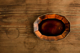 安齋新・厚子 飴釉楕円皿(小)