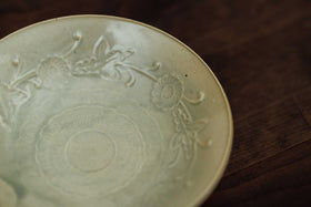 安齋新・厚子 青磁刻紋6寸鉢