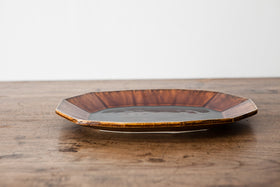 安齋新・厚子 飴釉楕円皿(大)