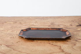 安齋新・厚子 飴釉隅切長角皿