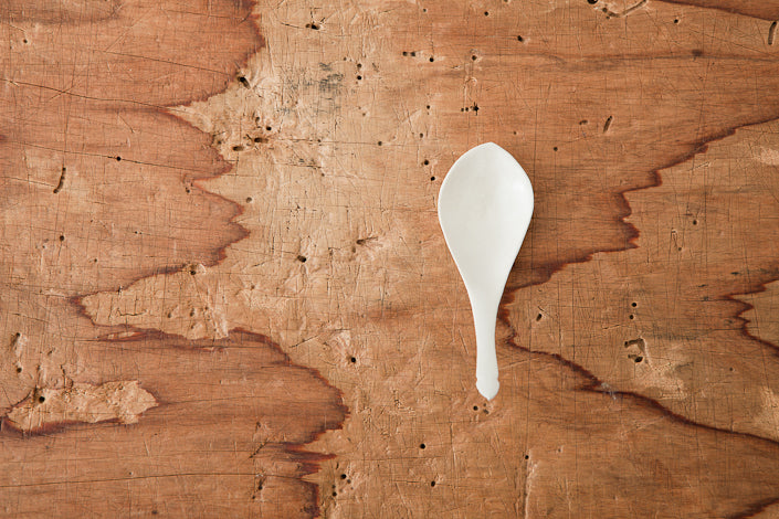 安齋新・厚子 白磁刻紋蓮華