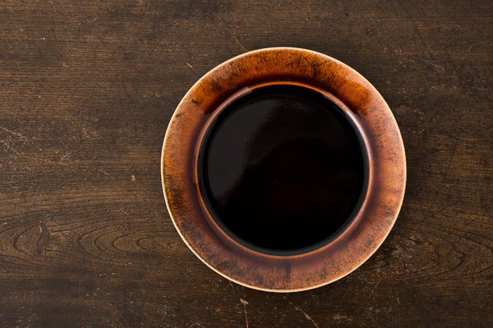 安齋新・厚子 飴釉7寸リム皿