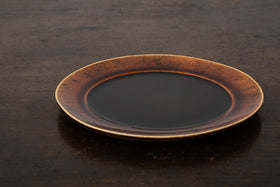 安齋新・厚子 飴釉7寸リム皿