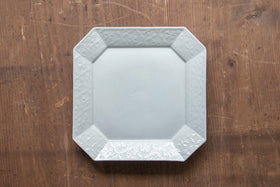 安齋新・厚子 白磁更紗紋四方皿(中)