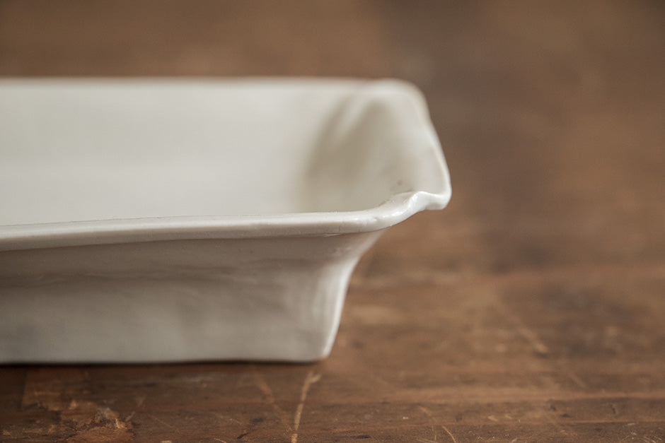 安齋新・厚子 白磁長皿