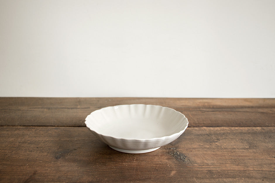 安齋新・厚子 白磁7寸なます皿