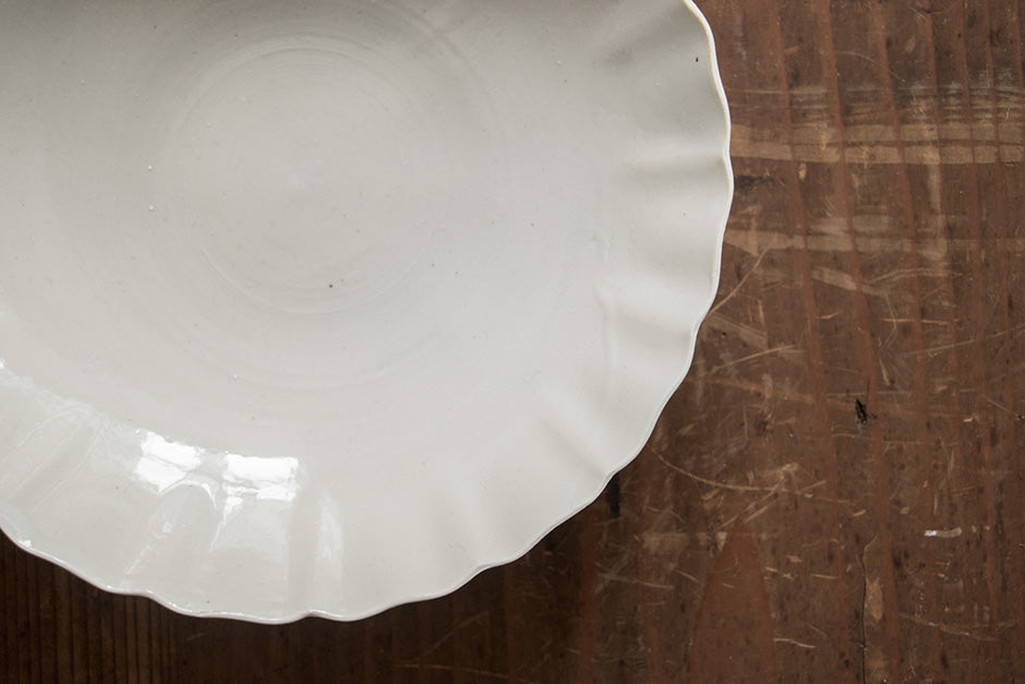 安齋新・厚子 白磁7寸なます皿