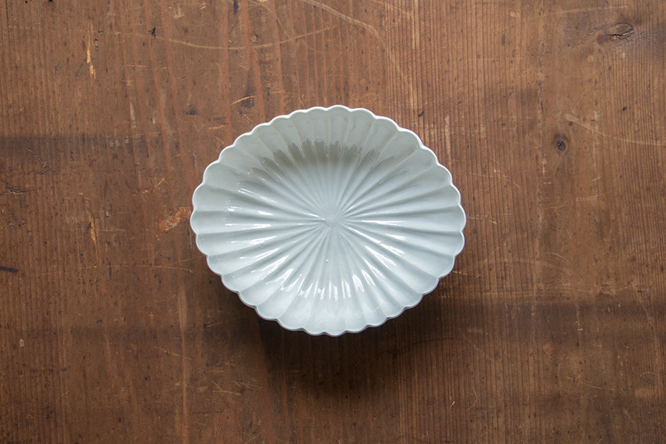 安齋新・厚子 白磁菱形菊鉢