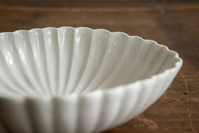 安齋新・厚子 白磁菱形菊鉢