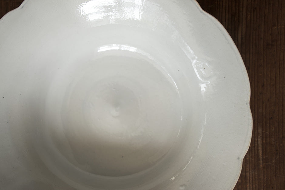 安齋新・厚子 白磁輪花鉢(大)