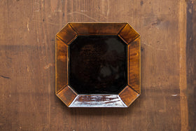 安齋新・厚子 飴釉四方皿(大)