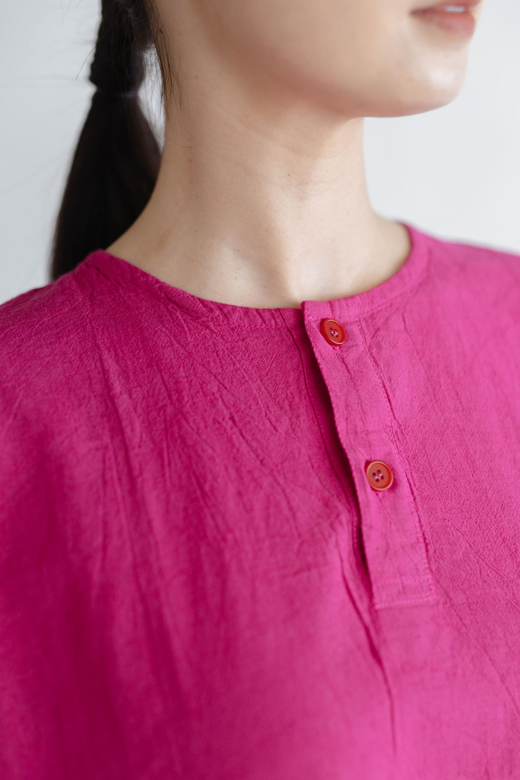 ヂェン先生の日常着 ヘンリーネック フレンチトップス