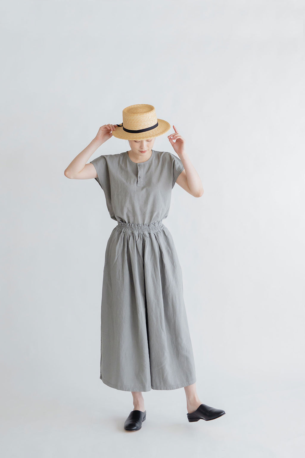 ヂェン先生の日常着 ヘンリーネック フレンチトップス