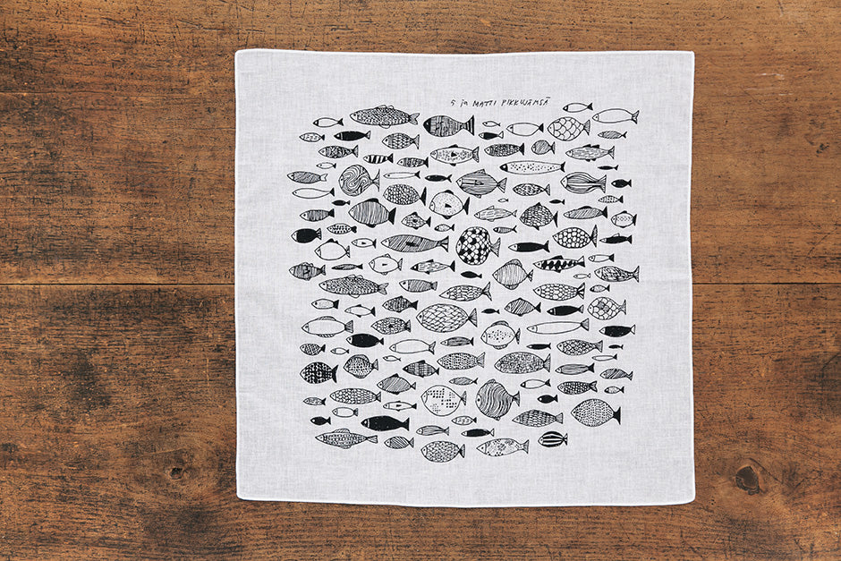 CINQ ハンカチ さかな キャンブリック