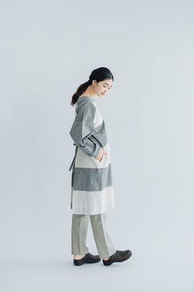 F/style 亀田縞のかっぽう着 (丈長め)