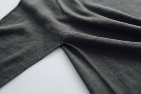 F/style 綿麻のニット編みカットソー Vネック(七分袖)