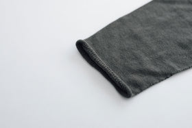 F/style 綿麻のニット編みカットソー Vネック(七分袖)