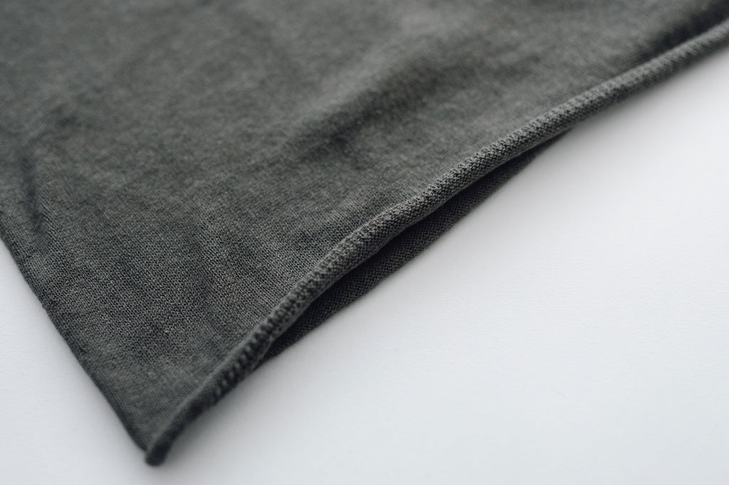 F/style 綿麻のニット編みカットソー Vネック(七分袖)