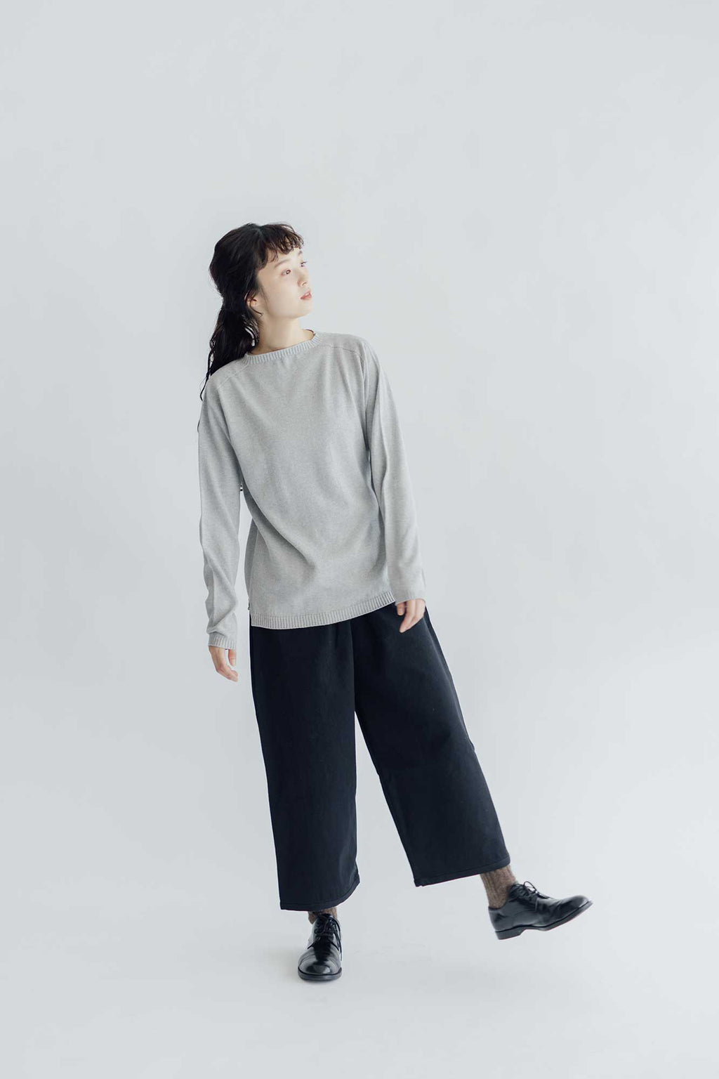 F/style ホールガーメントの綿麻ニット ボトルネック・長袖