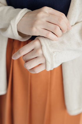 F/style ホールガーメントの綿麻ニット カーディガン・長袖