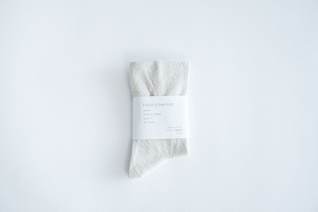 F/style ゴムが入っていない、さらりとした綿の靴下