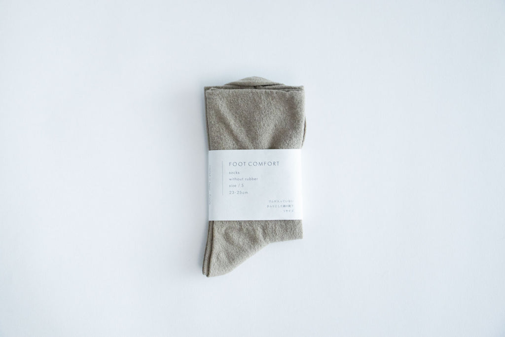 F/style ゴムが入っていない、さらりとした綿の靴下