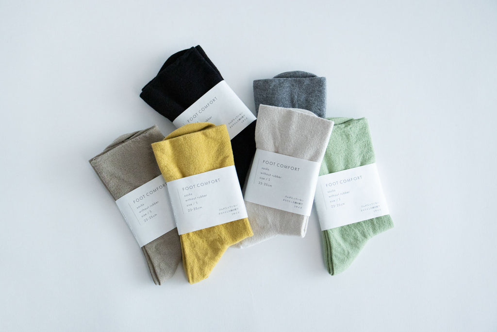 F/style ゴムが入っていない、さらりとした綿の靴下