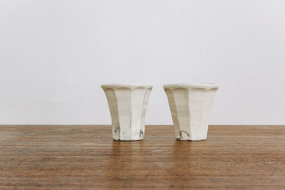 小山乃文彦 粉引 面取り湯のみ