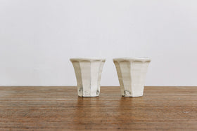 小山乃文彦 粉引 面取り湯のみ