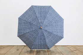 ボンボンストア ドローイングチェック 折りたたみ傘 ネイビー