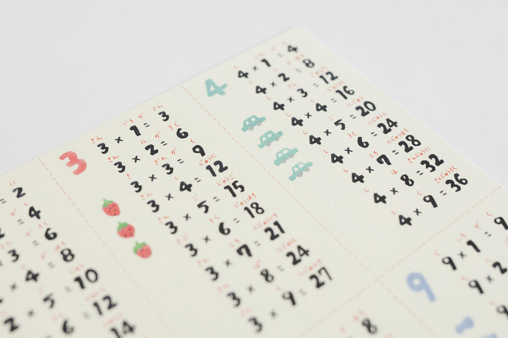 くらすことオリジナル 山元かえ かけざん九九表