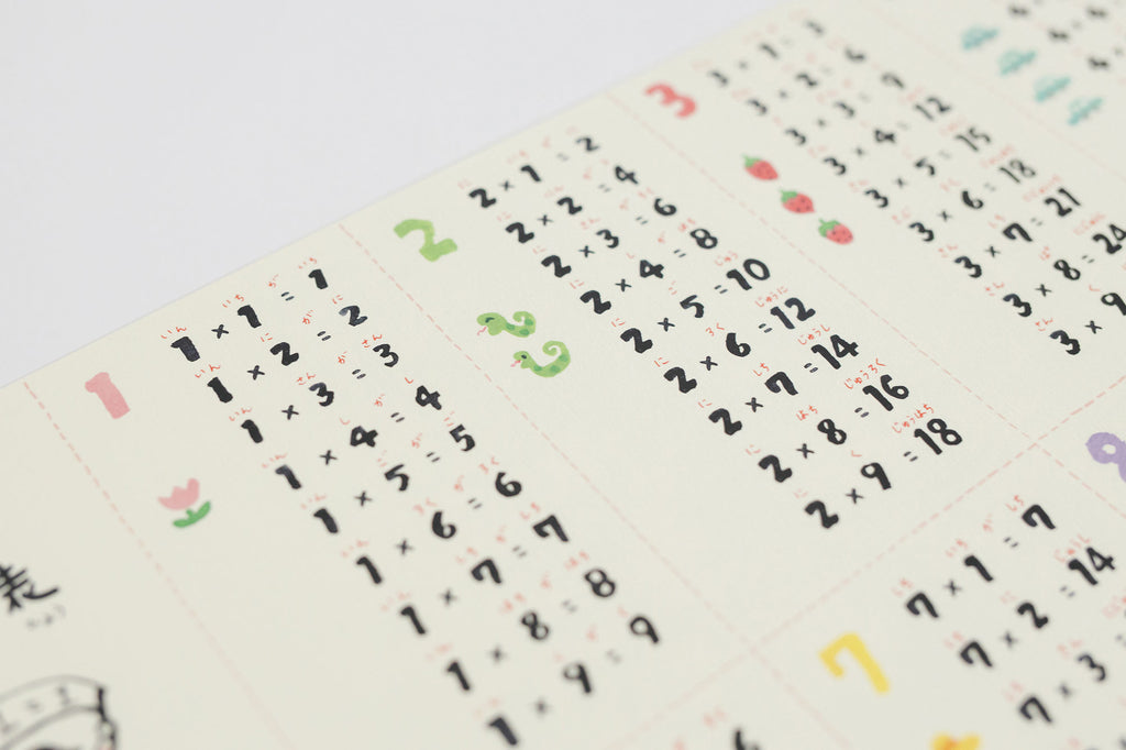 くらすことオリジナル 山元かえ かけざん九九表