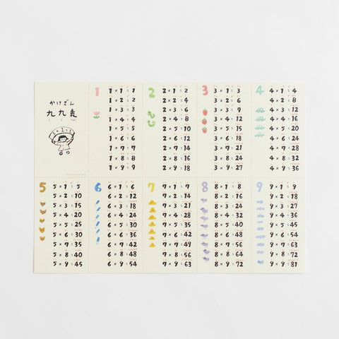 くらすことオリジナル 山元かえ かけざん九九表