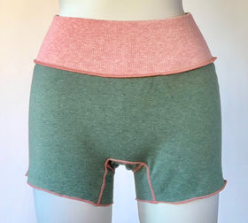 JUBAN DO ONI レディースボックスパンツ グリーン×ピンク