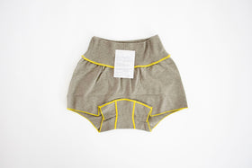 JUBAN DO ONI レディースボックスパンツ カーキ×イエロー